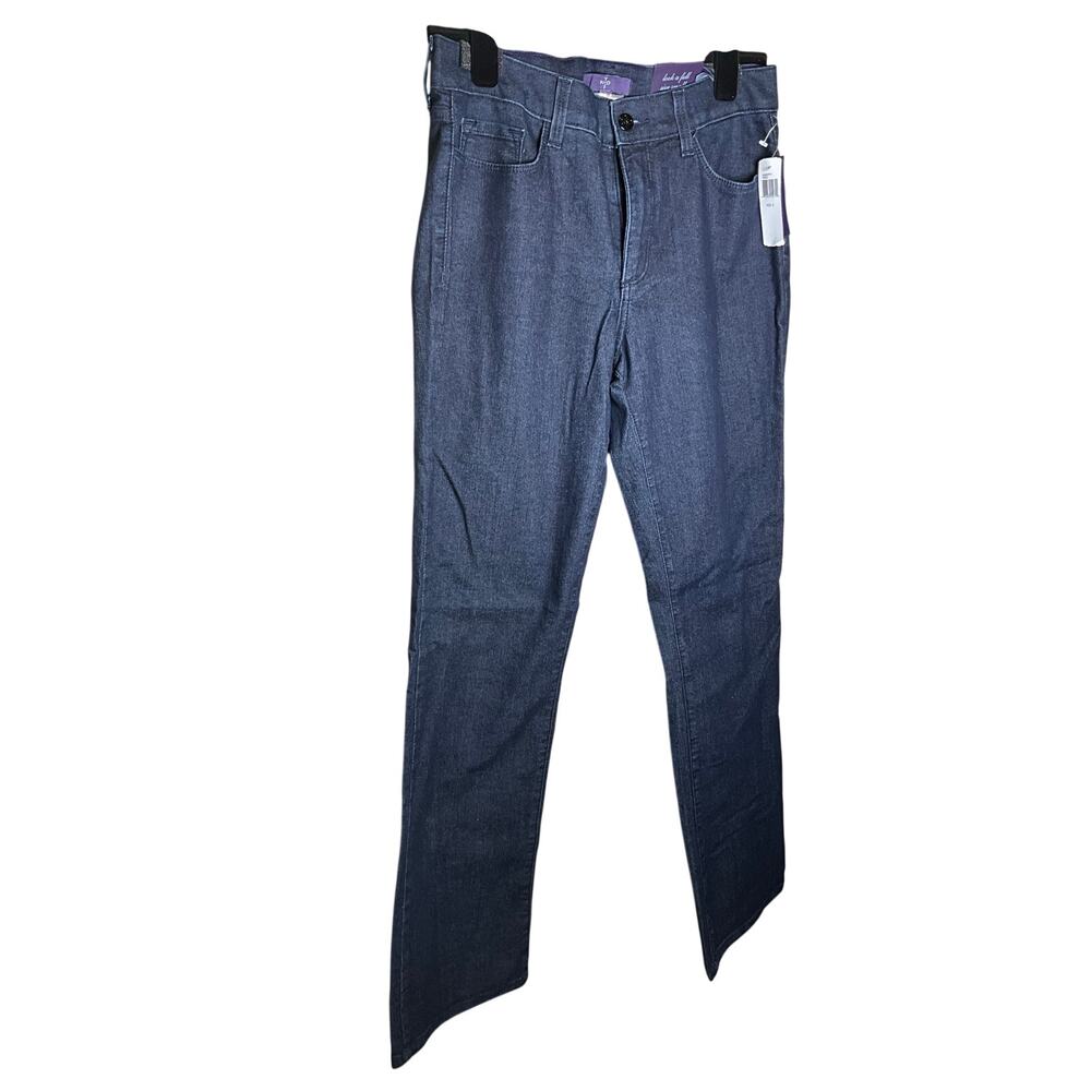 NYDJ Modern Boot Jeans Mid Rise Crystal Pockets Lift Tuck Stretch Blue Sz 8 NWT